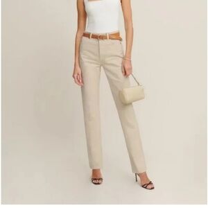 REFORMATION Cynthia High Rise Straight Jeans in Almond